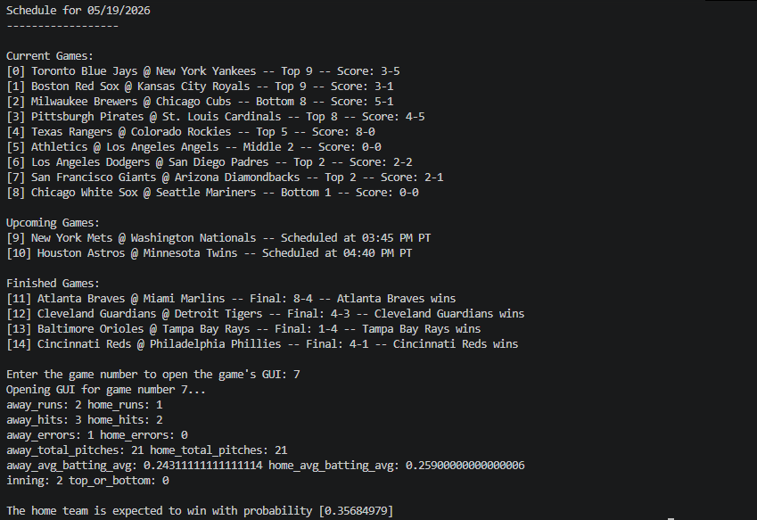 Baseball Modeling MVP CLI Demo